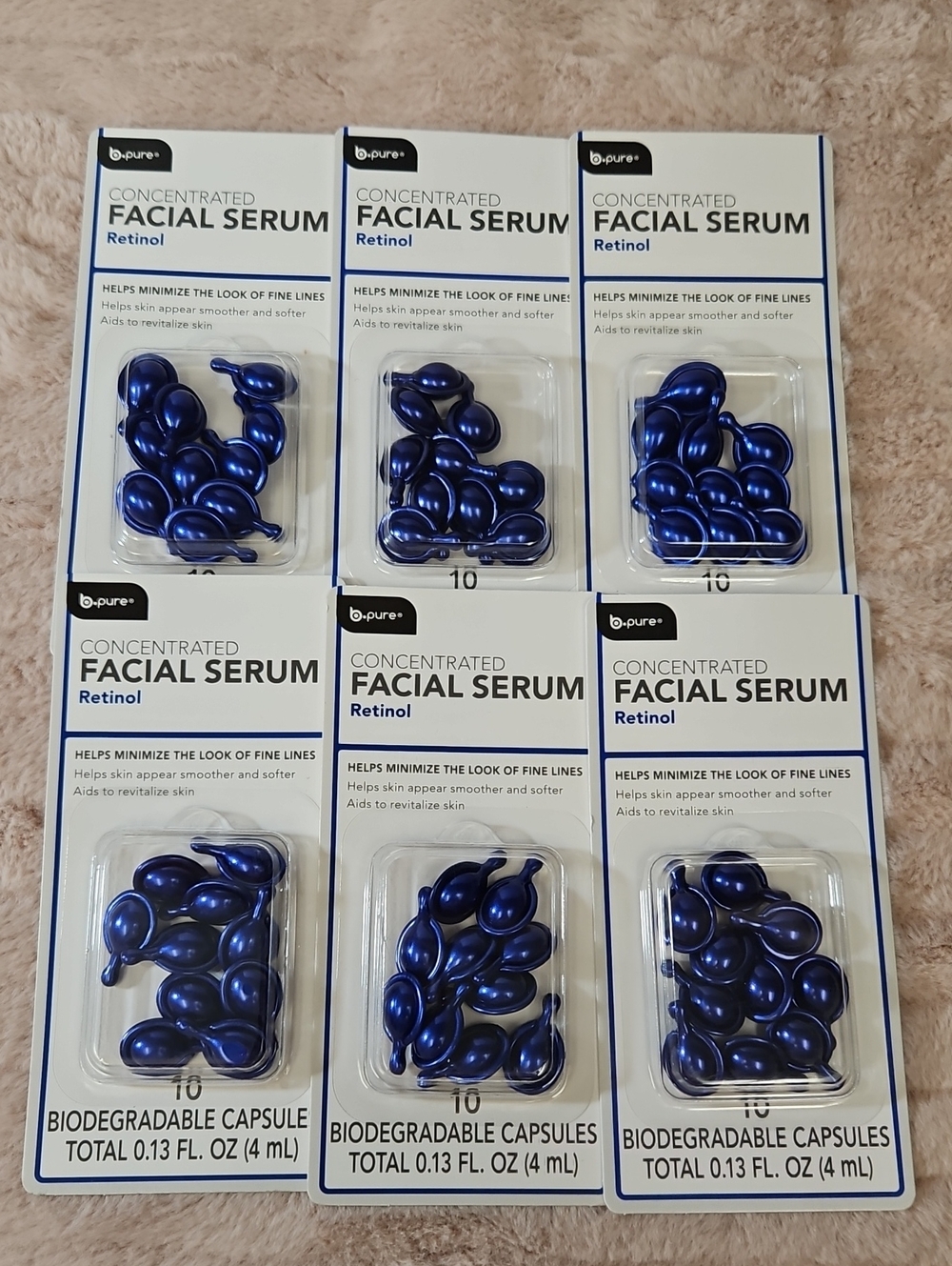 b•pure CONCENTRATED FACIAL SERUM RETINOL 6-PACK 10-PC EACH